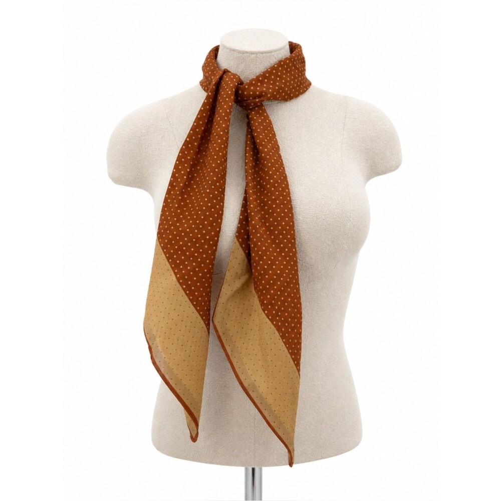 Jim Renoir Vintage Polka Dot Scarf Thin Lightweight Hair Accessory Tie Gim